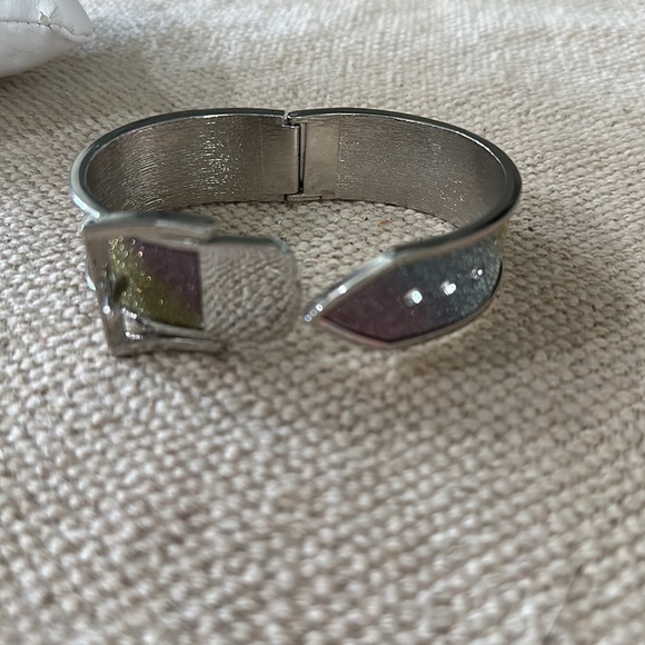 Sparkly yellow blue purple adjustable bracelet. NWOT 3/4 wide - Picture 5 of 5